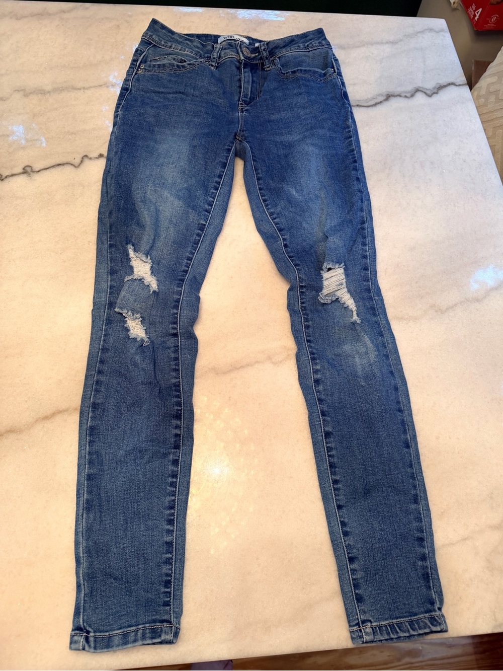 Skinny Distressed Blue Jeans for Women